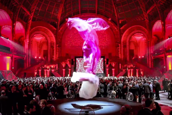 air sculptures made from lightweight silks and fans for event entertainment