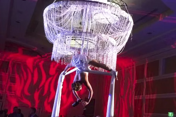 Aerial Champagne Chandeliers in Dallas